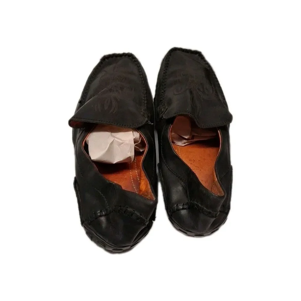 Robert Wayne Rays Men's Slip On Shoes Black Square Toe Sz 8